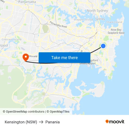 Kensington (NSW) to Panania map