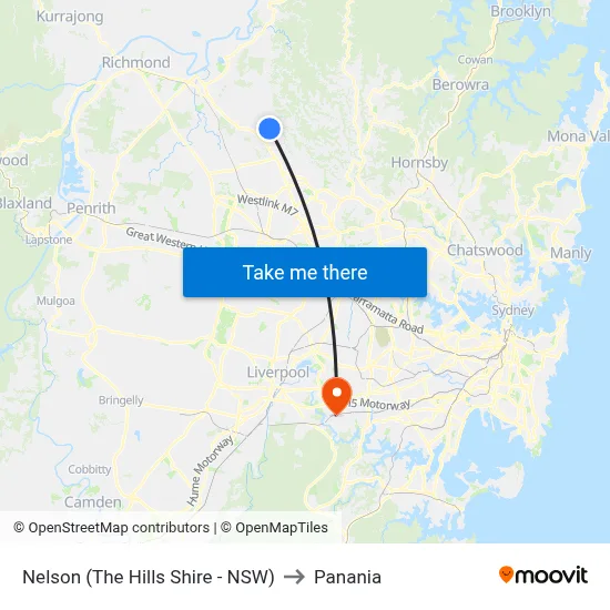 Nelson (The Hills Shire - NSW) to Panania map