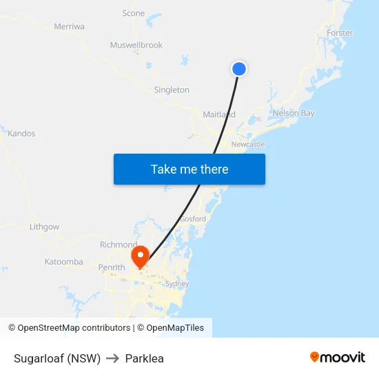 Sugarloaf (NSW) to Parklea map