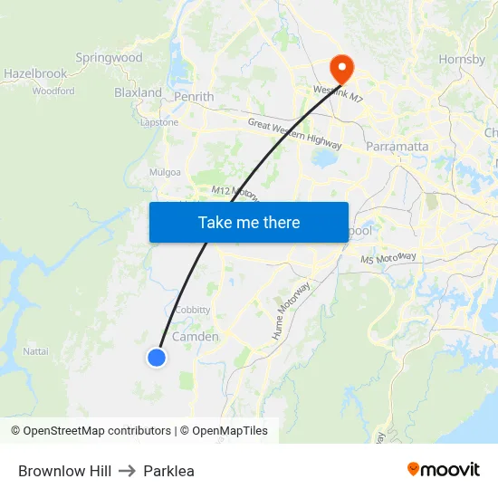 Brownlow Hill to Parklea map
