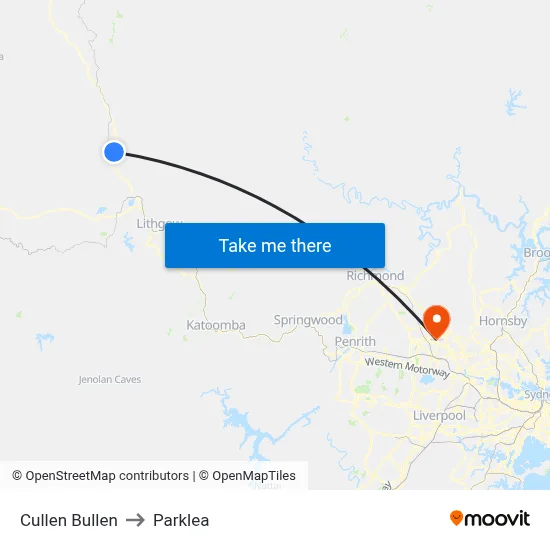 Cullen Bullen to Parklea map