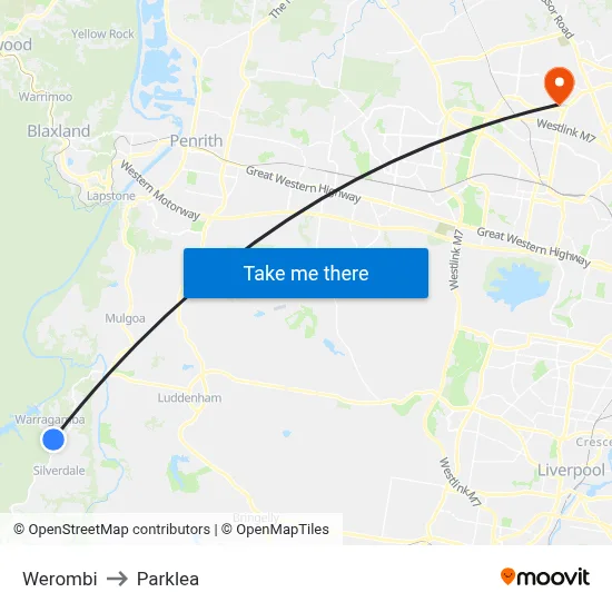 Werombi to Parklea map