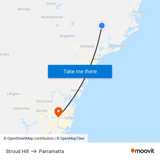 Stroud Hill to Parramatta map