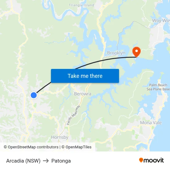 Arcadia (NSW) to Patonga map