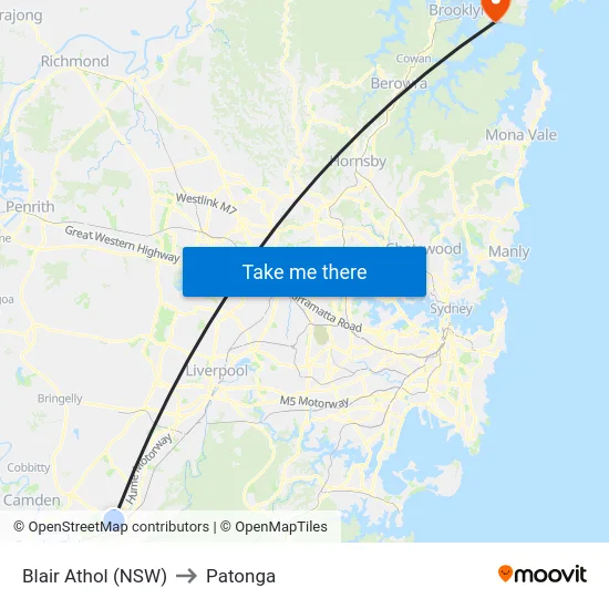 Blair Athol (NSW) to Patonga map