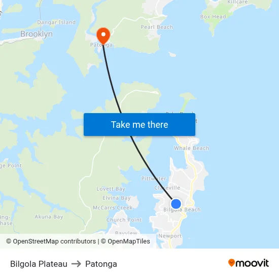 Bilgola Plateau to Patonga map