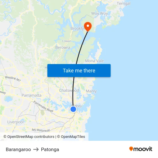 Barangaroo to Patonga map