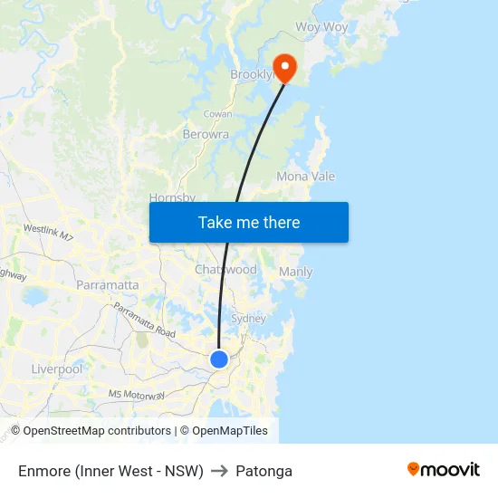 Enmore (Inner West - NSW) to Patonga map