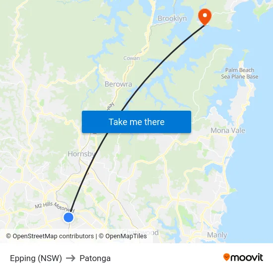 Epping (NSW) to Patonga map