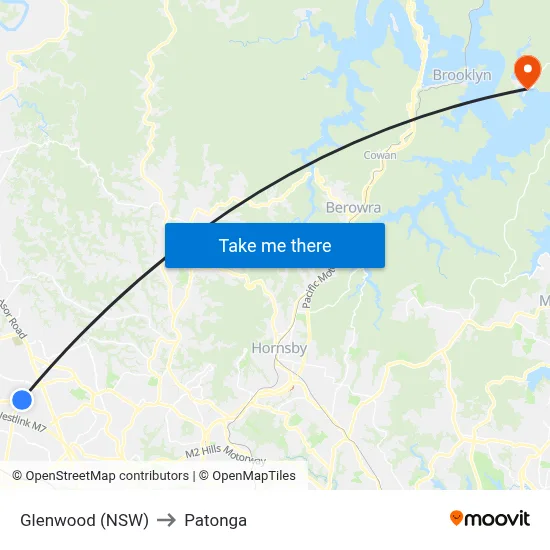 Glenwood (NSW) to Patonga map