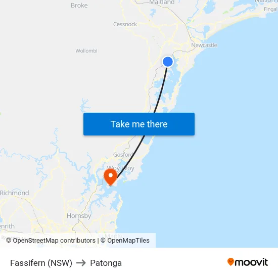 Fassifern (NSW) to Patonga map