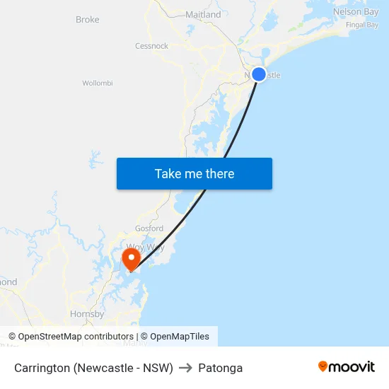 Carrington (Newcastle - NSW) to Patonga map