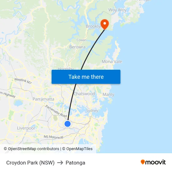 Croydon Park (NSW) to Patonga map