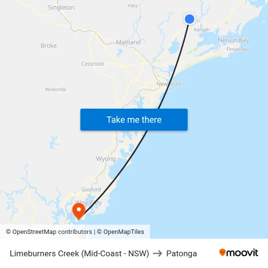Limeburners Creek (Mid-Coast - NSW) to Patonga map