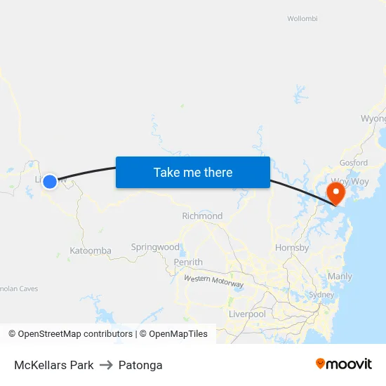 McKellars Park to Patonga map