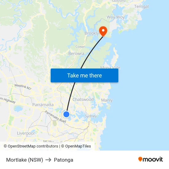 Mortlake (NSW) to Patonga map