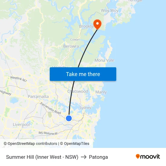 Summer Hill (Inner West - NSW) to Patonga map