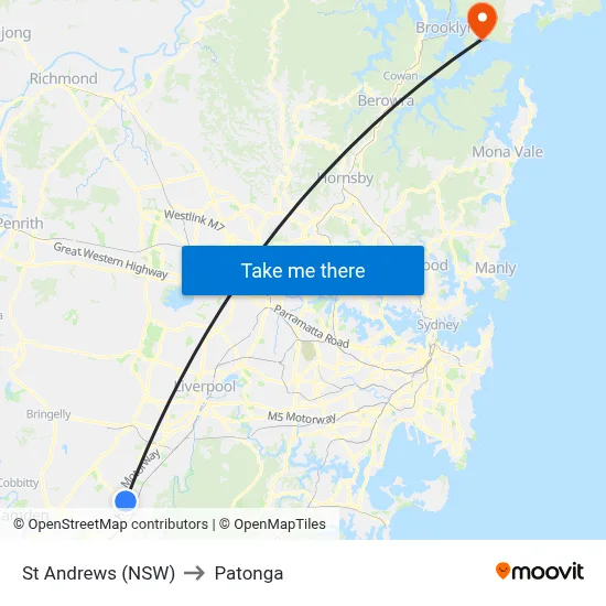 St Andrews (NSW) to Patonga map