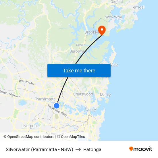 Silverwater (Parramatta - NSW) to Patonga map
