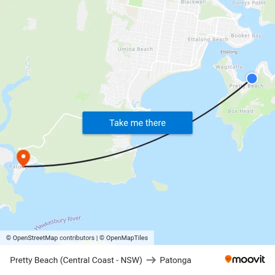 Pretty Beach (Central Coast - NSW) to Patonga map