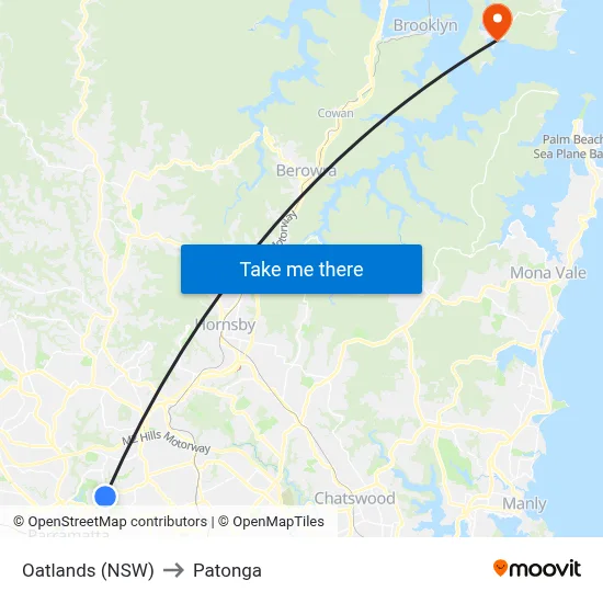 Oatlands (NSW) to Patonga map