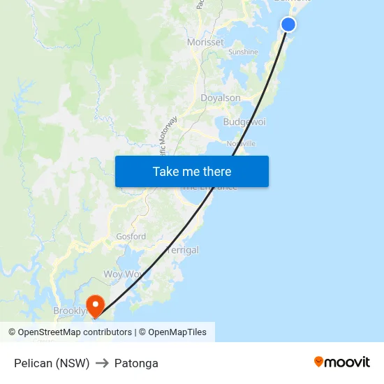 Pelican (NSW) to Patonga map
