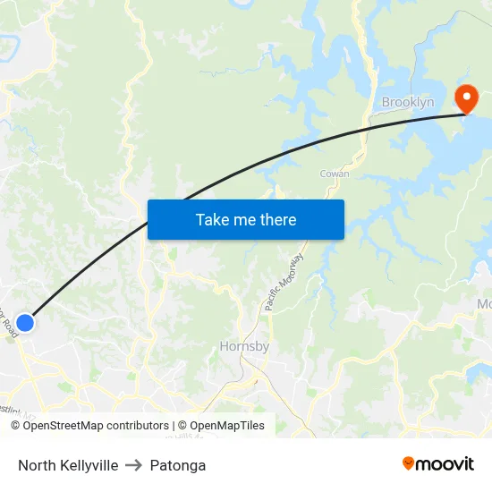 North Kellyville to Patonga map