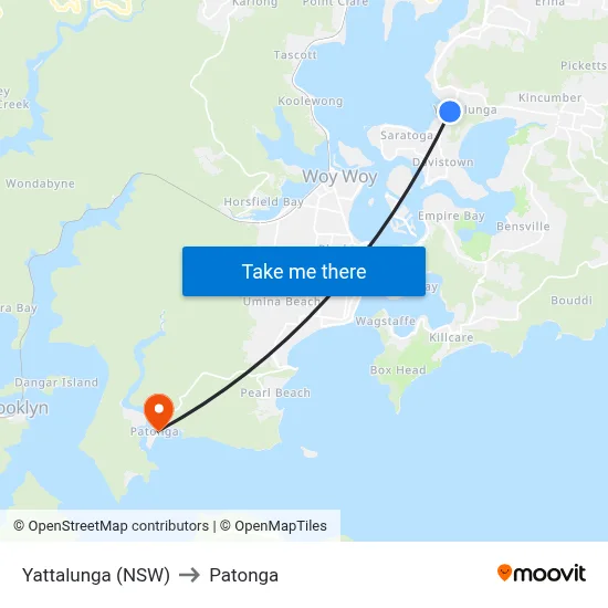 Yattalunga (NSW) to Patonga map