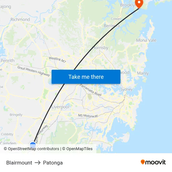 Blairmount to Patonga map