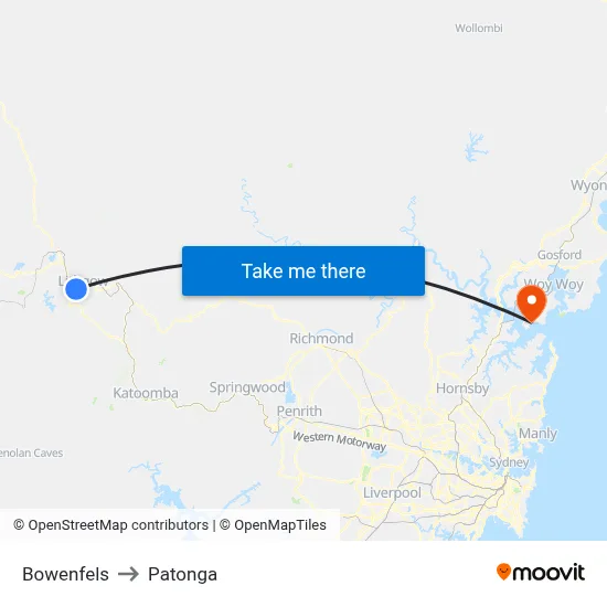Bowenfels to Patonga map