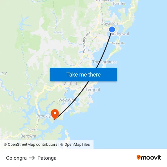 Colongra to Patonga map