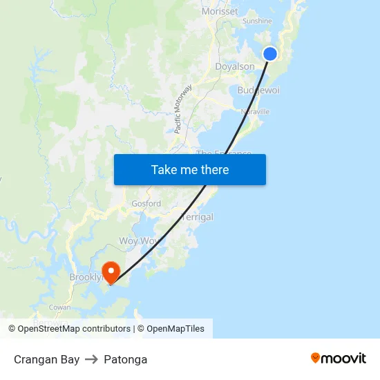 Crangan Bay to Patonga map