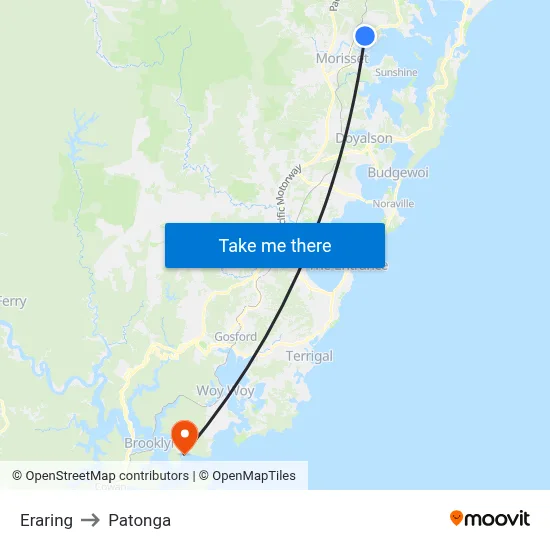 Eraring to Patonga map