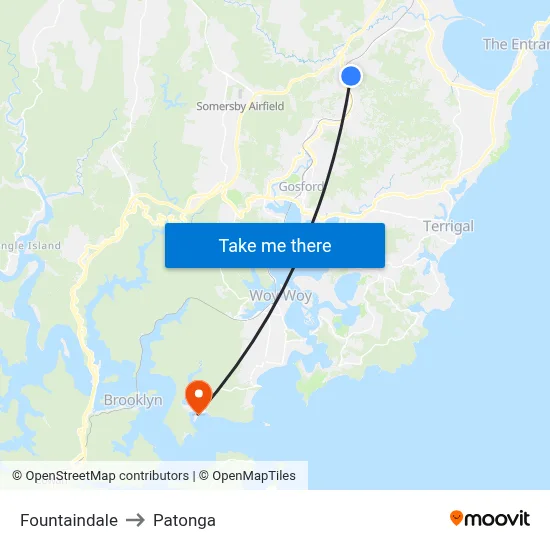 Fountaindale to Patonga map
