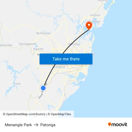 Menangle Park to Patonga map