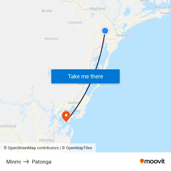 Minmi to Patonga map