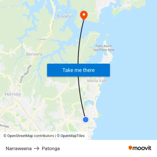 Narraweena to Patonga map