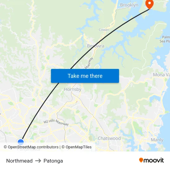 Northmead to Patonga map