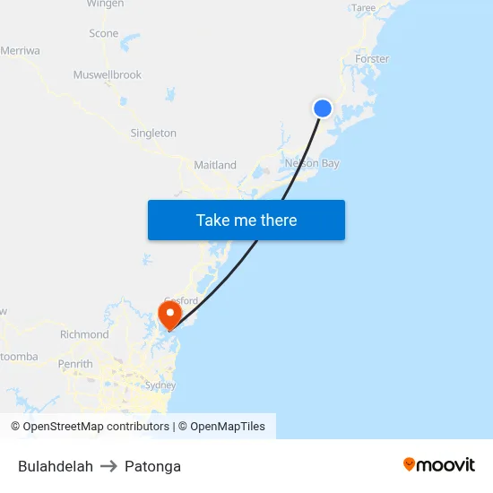 Bulahdelah to Patonga map