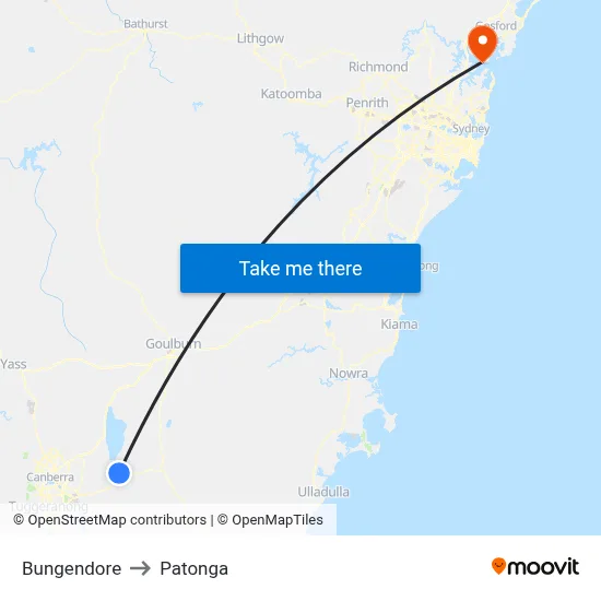 Bungendore to Patonga map