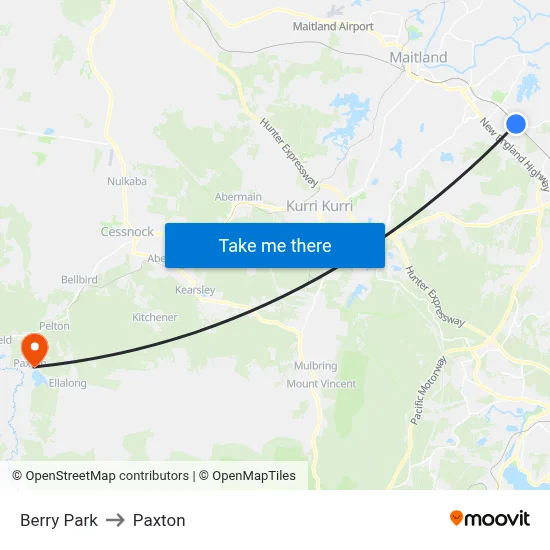Berry Park to Paxton map