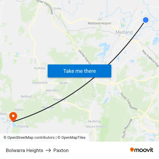 Bolwarra Heights to Paxton map