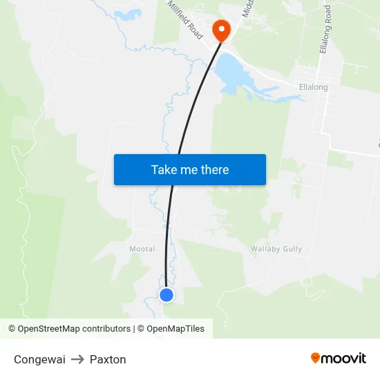 Congewai to Paxton map