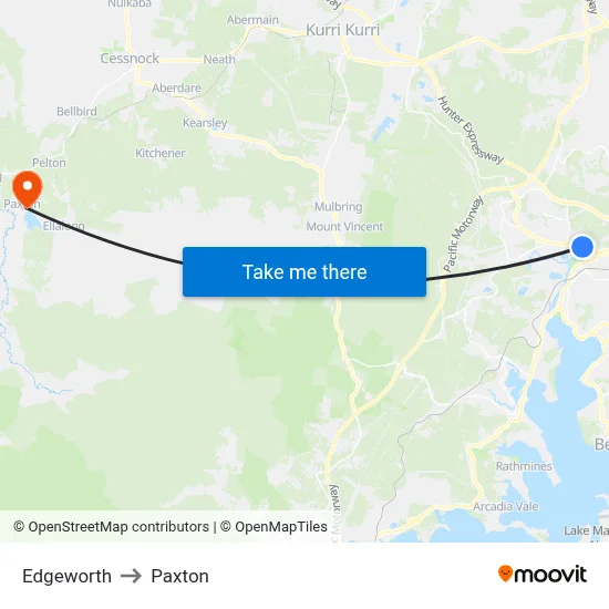 Edgeworth to Paxton map