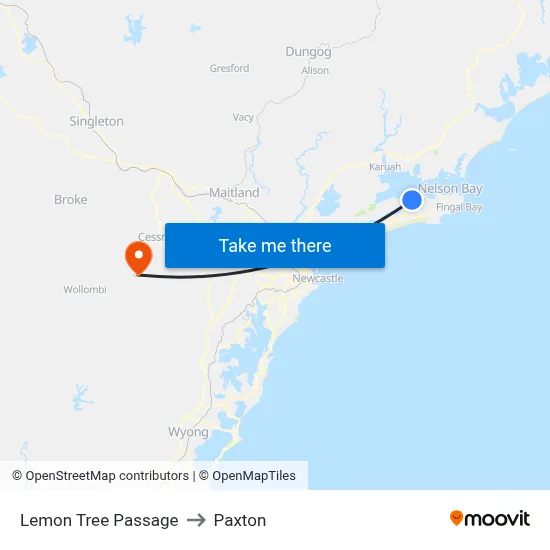 Lemon Tree Passage to Paxton map