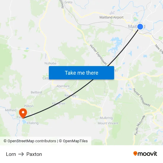 Lorn to Paxton map