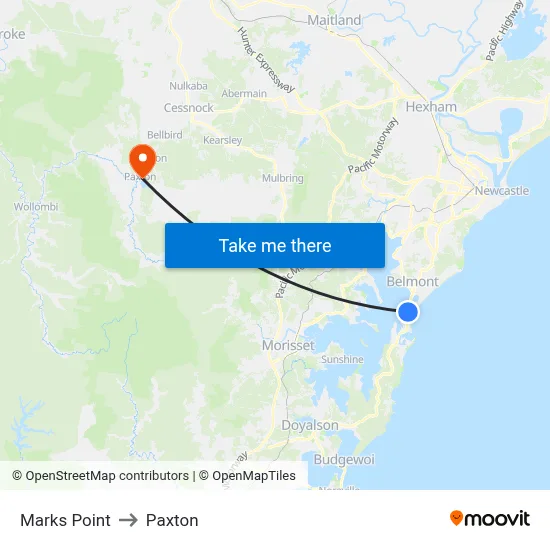 Marks Point to Paxton map