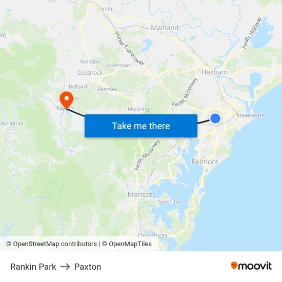 Rankin Park to Paxton map