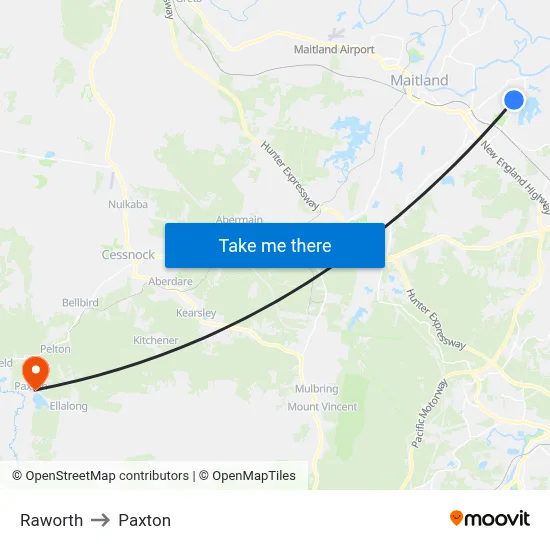 Raworth to Paxton map