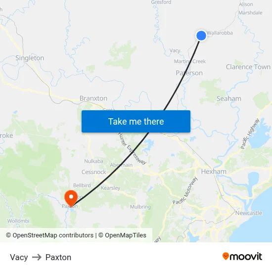 Vacy to Paxton map